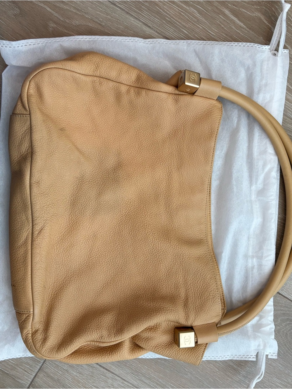 CHANEL Beige Leather CC-Topped Tote - Picture 12 of 12